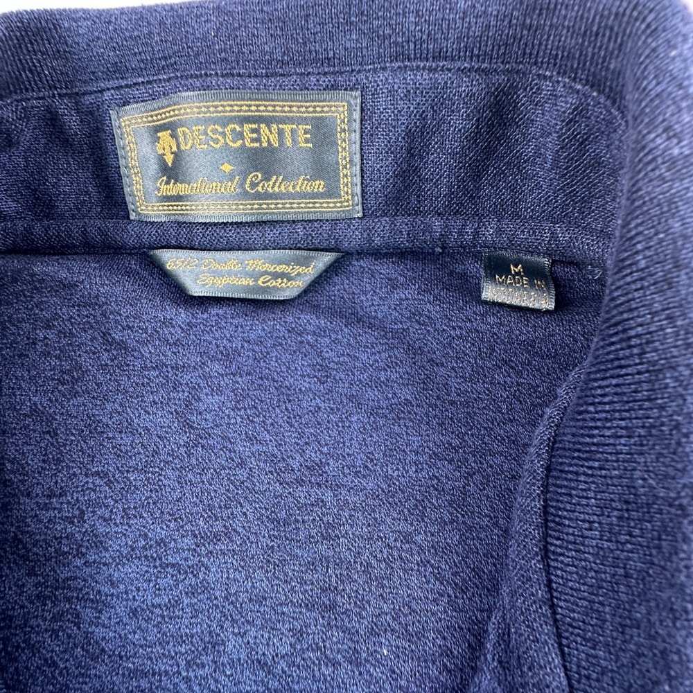 Descente Mens Medium Polo Shirt Blue Eagle Springs Short Sleeve Cotton Logo M - Picture 10 of 16